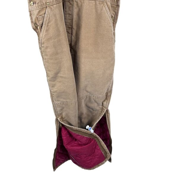 Carhartt 40x30 Canvas Duck Bib Overalls Insulated Double Knee Workwear USA Made - Picture 12 of 16